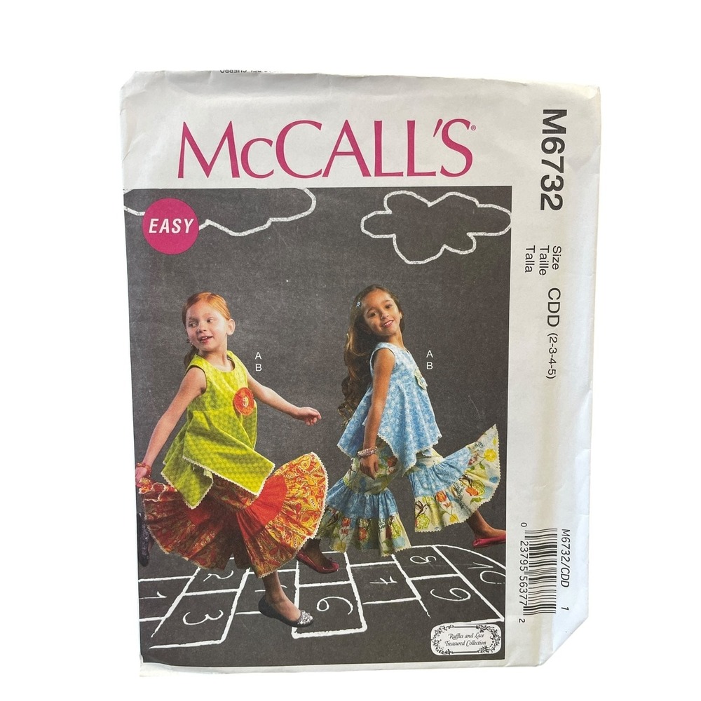 McCALL'S‎ M6732 Girls Top and Pants Sewing Pattern Size 2-5 Easy